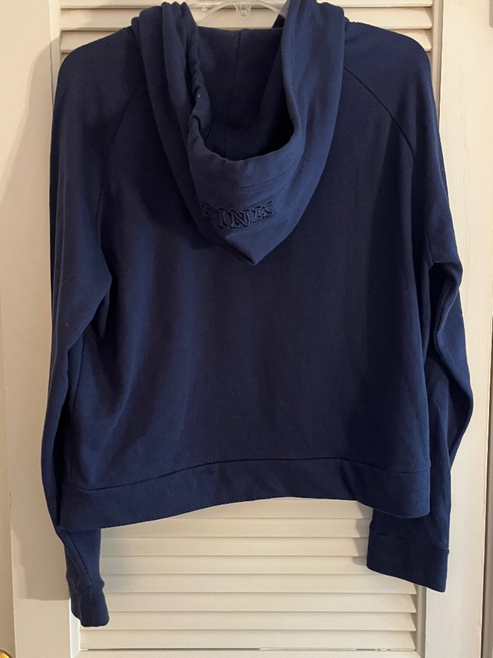 Pink by Victoria's Secret ZAGS Glitter Navy Hoodie Size M - Picture 2 of 7
